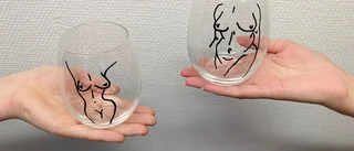 De målar kurviga kvinnokroppar på glas: "Kvinnor ska vara trygg i sig själv oavsett man är smal eller kurvig"