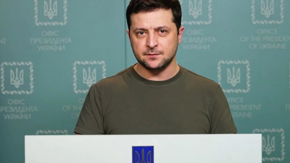 Ett av Ukrainas president Volodymyr Zelenskyjs meddelanden via videolänk under tisdagen.