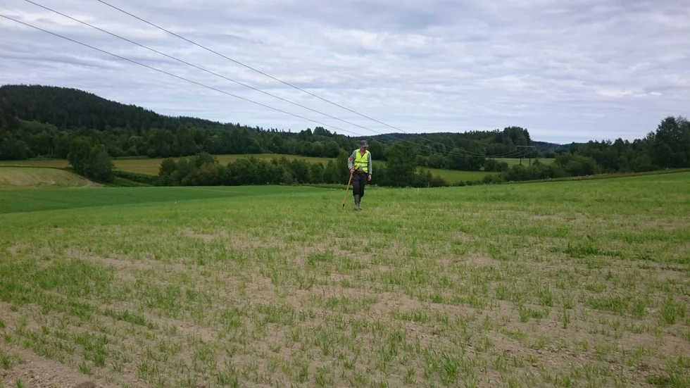 Arkeologiska utredningen gjordes på uppdrag av Skellefteå Kraft. Här arbetar projektledaren Lage Johansson. 