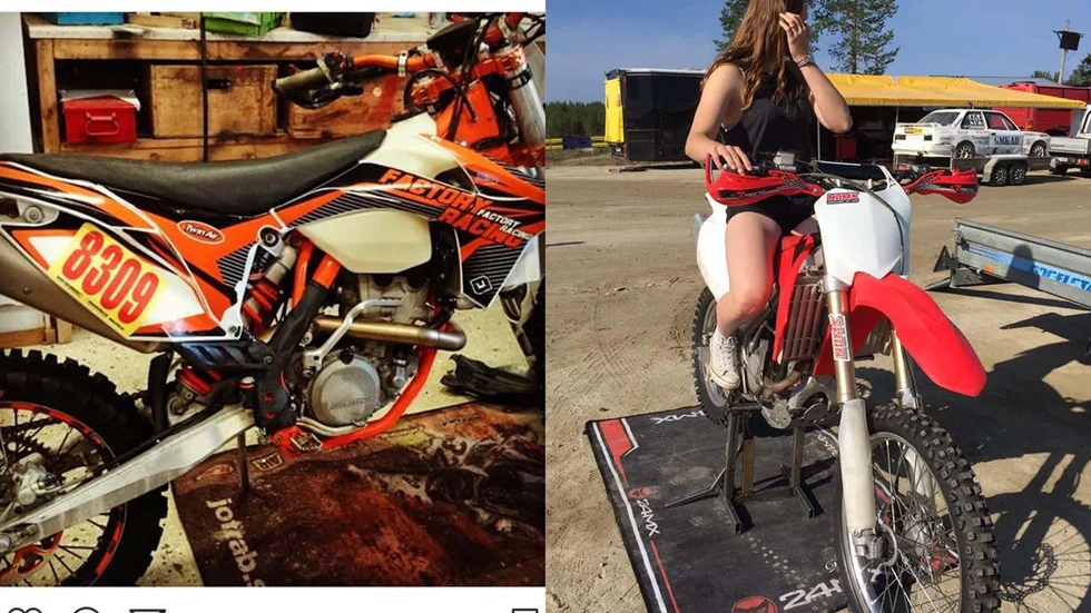 Josefin Ask Dahlberg och Hedvig Dahlbergs två endurohojar blev stulna ur ett garage i Finnäs under söndagen eller under början av veckan.