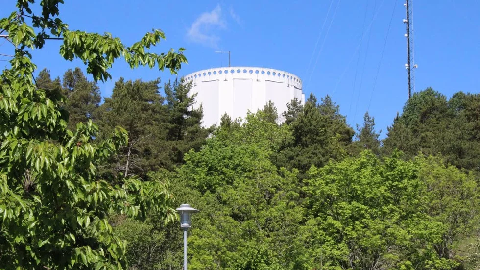 Vattentornet. Vattennivån sjönk när en råvattenpump gick sönder.
