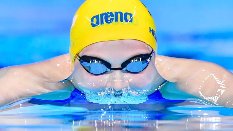 Sophie Hansson hade näst bästa tid på 200 meter bröstsim och slog personligt rekord med över 2,5 sekund.