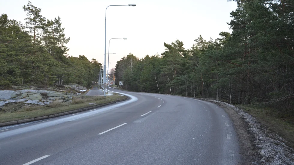 När Folkparksvägen gjorde en svag sväng höll mannen på att kollidera med en mötande bil, har vittnen berättat efteråt.