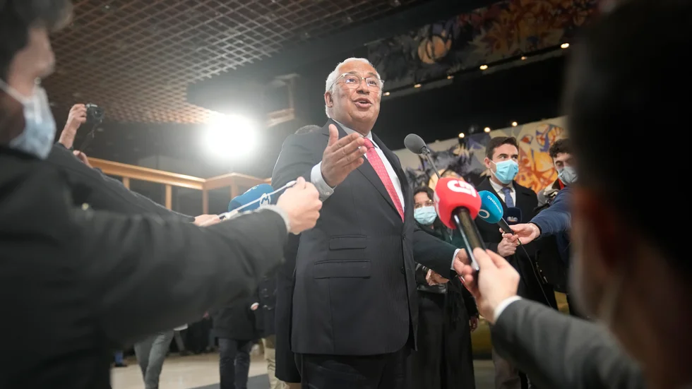 Portugals premiärminister António Costa under söndagskvällen.