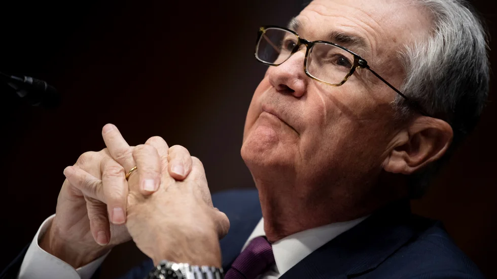 Fed-chefen Jerome Powell är tydligt bekymrad över den höga amerikanska inflationen. Arkivbild.