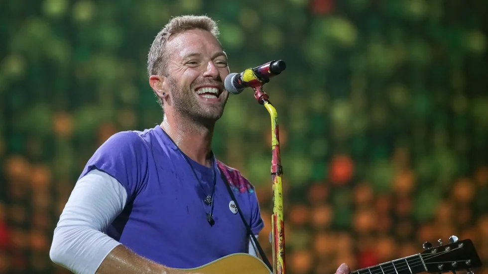Chris Martin i Coldplay meddelar att bandet kommer att göra totalt tio album. Arkivbild.