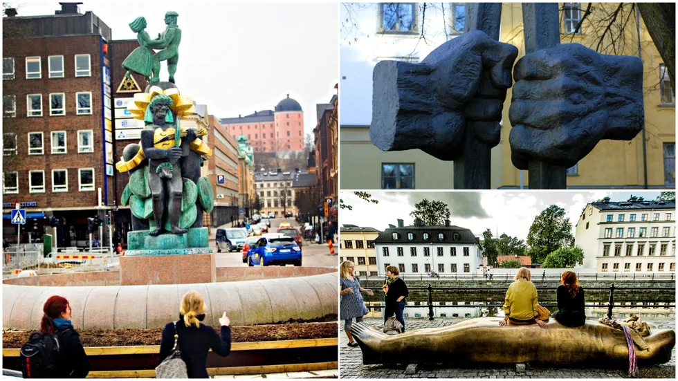 Topp tre i UNT:s omröstning om Uppsalas mest omtyckta konstverk: "Näckens polska", "Befrielsen" samt "Jona och den stora fisken".