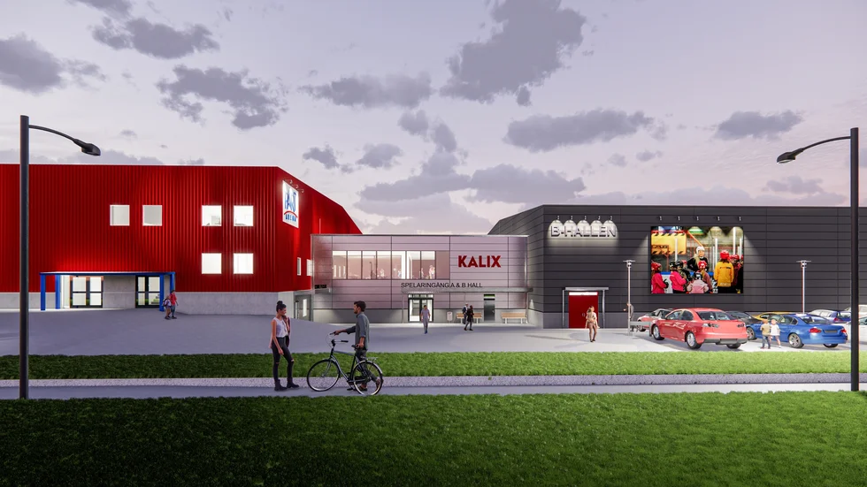 Skisser på utbyggnad av Part Arena, Kalix Hockeys nya dröm.