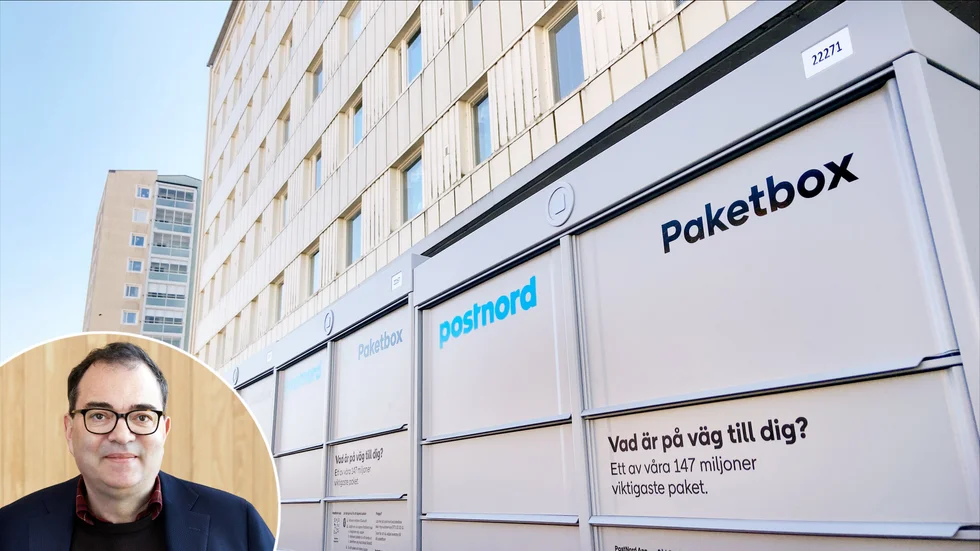 "Vår idé är att ställa paketboxar så nära alla våra mottagare det går, på toffelavstånd kallar vi det", säger Viktor Rosenqvist, ansvarig för paketboxarna hos Postnord