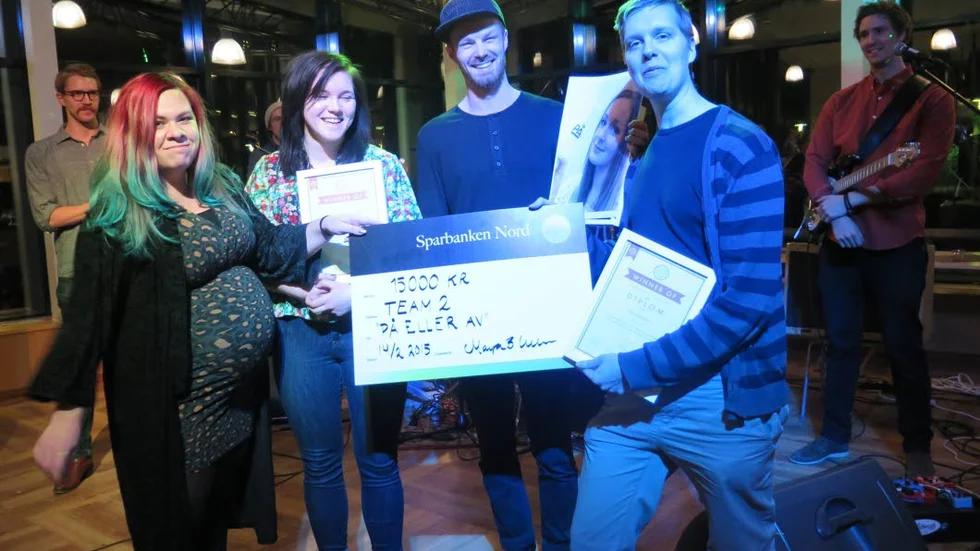 Vinnare. Alexandra Flinck, Sara Lindroos, Andreas Uneby och Magnus Björklund.