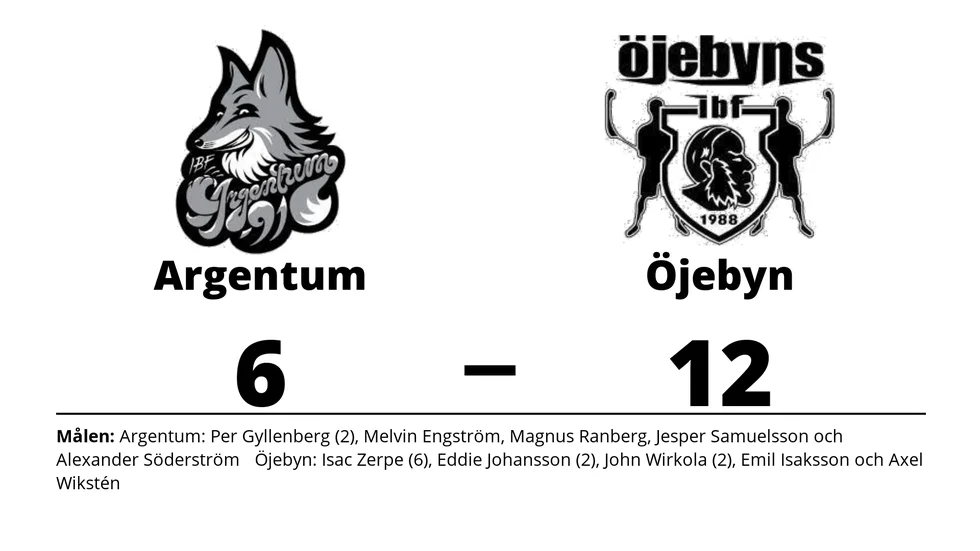 IBF Argentum 91 förlorade mot Öjebyns IBF