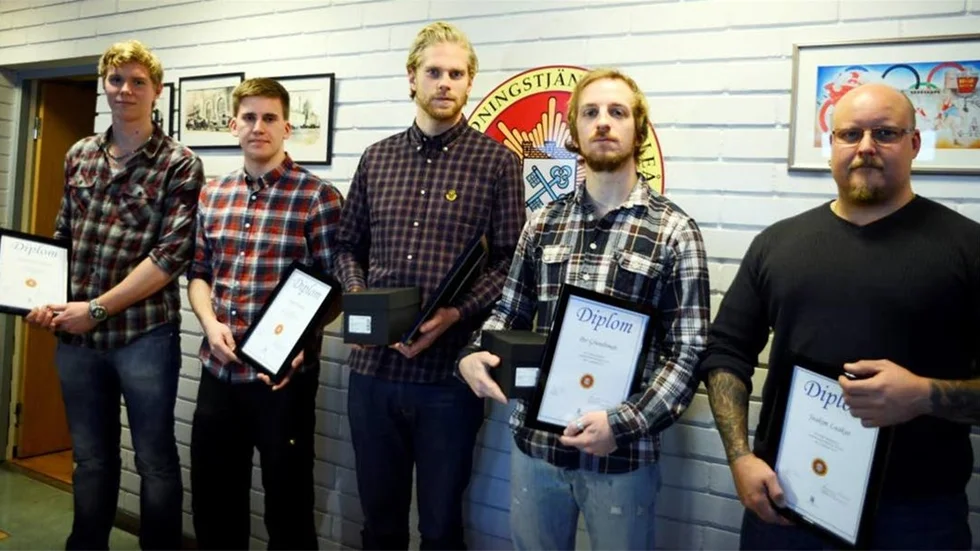 Christoffer Öbom, Casper Kinnå, Vicktor Andersson, Per Grundtman och Joakim Lakso prisades av räddningstjänsten för rådiga insatser under 2013.