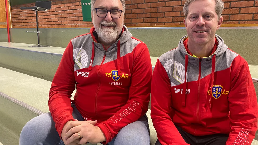 Sportsligt ansvarige Peter Wallin och nuvarande ordföranden Andreas Hammar är drivande krafter i Enköpings HF, som hoppas kommunen nappar på planerna på en nybyggnation.