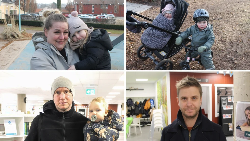 Motalabor berättar vad de och deras familjer ska göra i helgen. Överst till vänster: Frida Klingsell med dottern Melissa, Överst till höger: Ester och Sixten Lidberg. Mamma Clara Lidberg ville inte vara med på bild. Nederst till vänster: August Lindberg med sonen Leo. Sonen Oliver hamnade utanför bild. Nederst till höger: Daniel Davidsson.