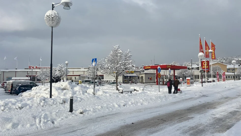 Här från Pressbyrån i Gamleby gick färden den 5 januari. Hon hade då varit på Gamleby köpcentrum för att handla mat och alkohol.