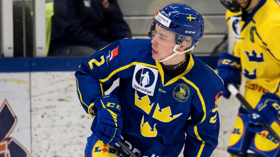 Oskar Asplund under tidigare landslagsspel.