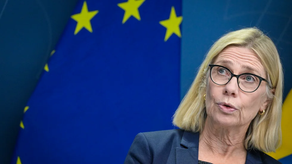 Livsmedelsverkets generaldirektör Annica Sohlström under en pressträff.