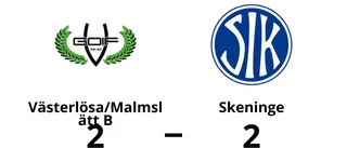 Kryss för Västerlösa/Malmslätt B och Skeninge