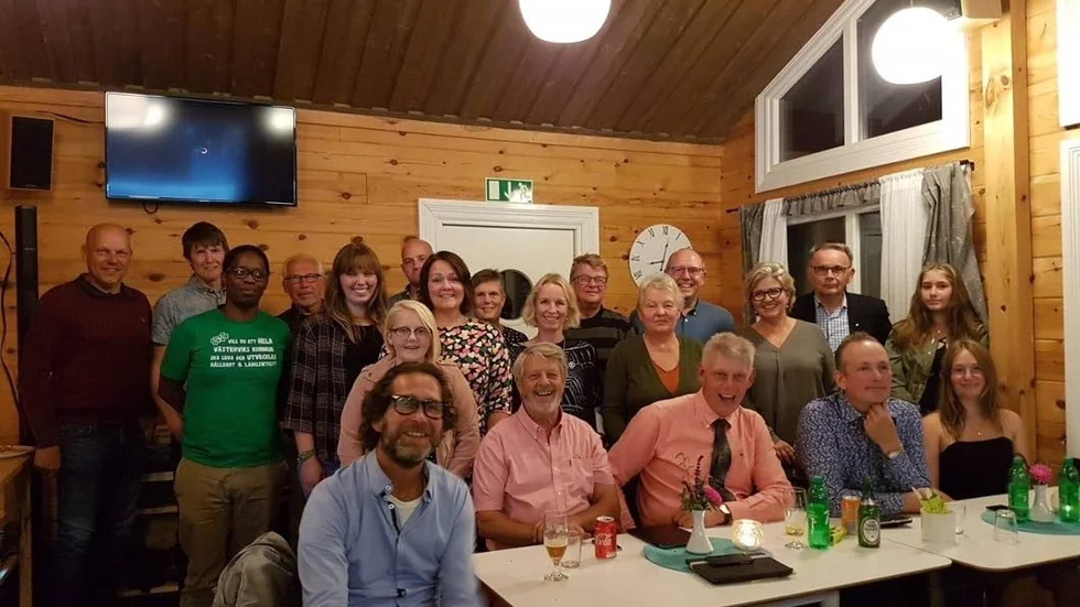 Centerpartisterna höll valvaka på Hammarsbadet i Gamleby.