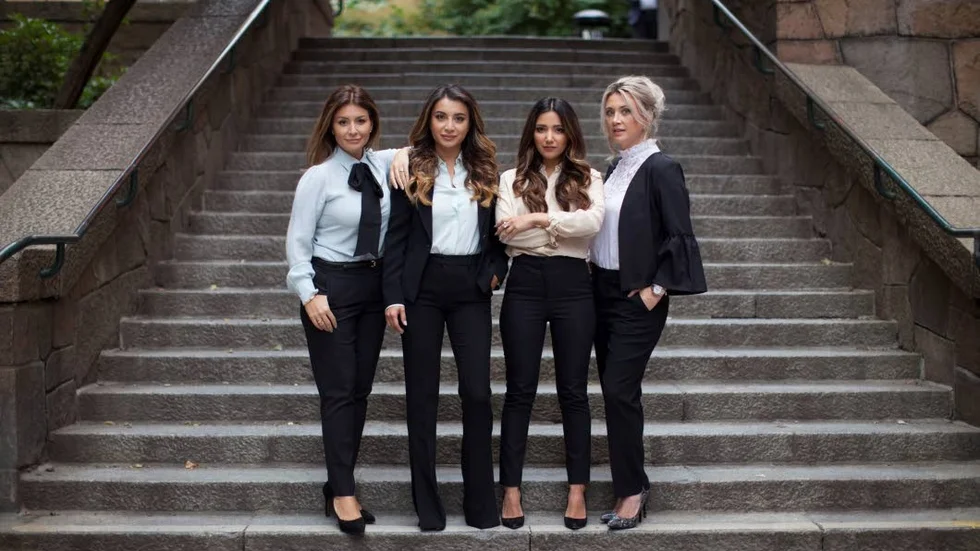 Christina Saliba på Invest in Her, Arbilina Nissan och Nina Akbari grundare av Dashl samt Camilla Läckberg på Invest in Her.