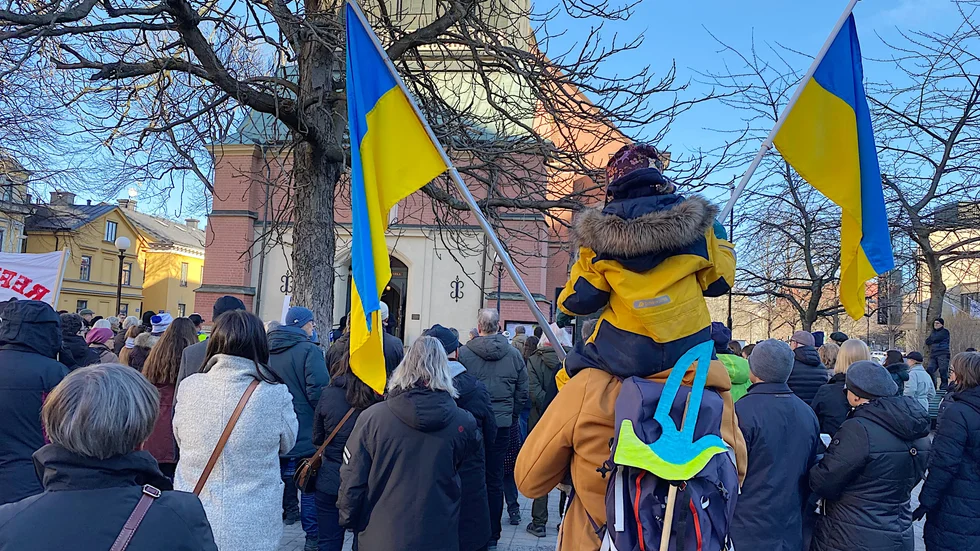 Från en av manifestationerna som hölls på Tyska torget 2022.