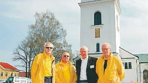 Thomas Samuelsson, programråd, HP Waldener, garnisonens representant i tattoot, Torgny Hansson, musikinspektör, Arne Ullman, ordförande i Eksjö Tattoo föreningen.