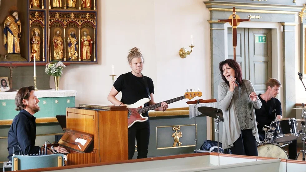 Kvartetten Hördegårds Fyra spelade i Rumskulla kyrka.