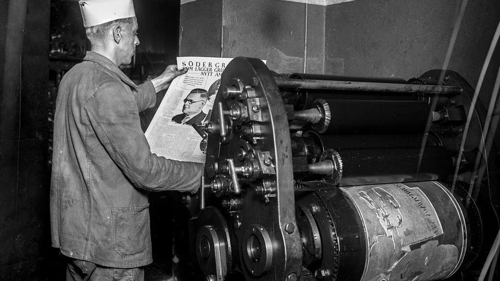 Tryckt press. Inte så lönsamt längre sedan Google och Facebook kom.