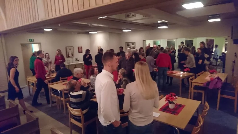 Det blev verkligen välbesökt på julkoserten i Järnforsens missionskyrka som i år avslutades med glöggmingel.