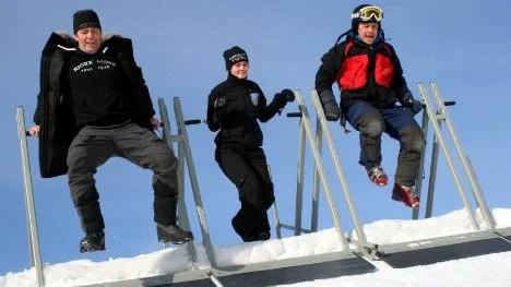 Alpina SM arrangeras i Björkliden nästa år. Terje Pedersen och Jennie Wikström från Björkliden Fjällby samt Jan Klein, Kirunas alpina skidklubb.