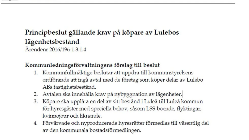 SVART PÅ VITT. Här är förslaget till beslut till nästa KSAU.