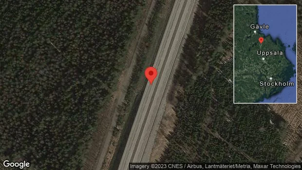 Stopp på E4 på grund av singelolycka med en personbil