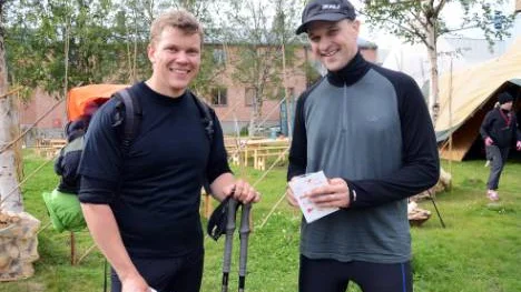 Johannes Hansson och Martin Edelman var lättade efter målgången.