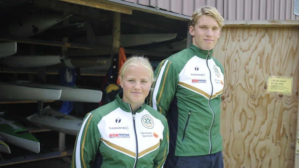 Hilda Lindeberg och Karl Brodén från Nyköpings KK paddlar EM i två olika mästerskap som går samtidigt på samma plats.