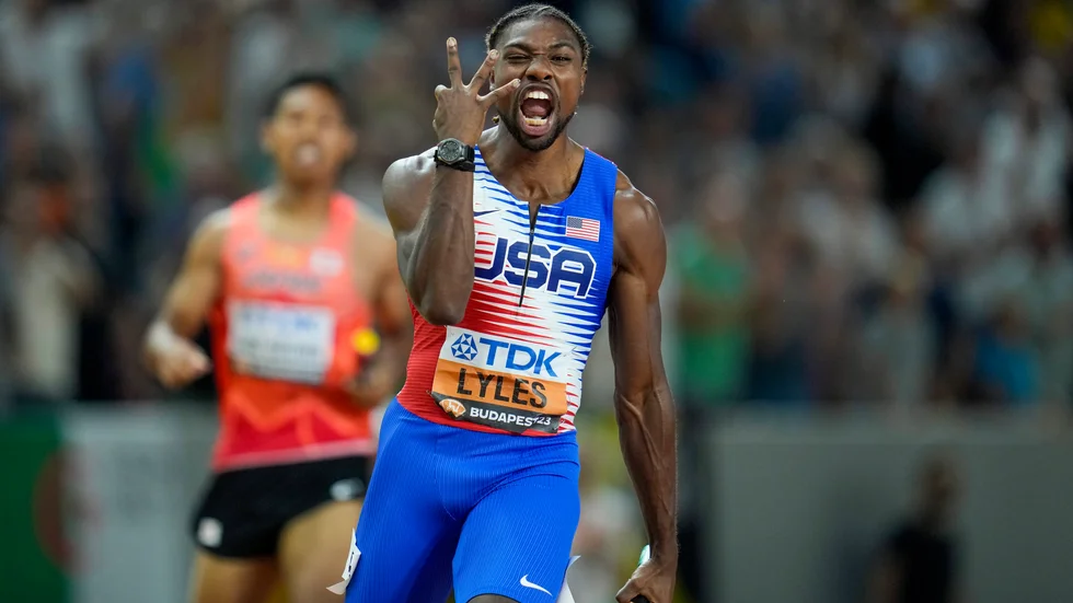 Noah Lyles är en av favoriterna på 100 meter.