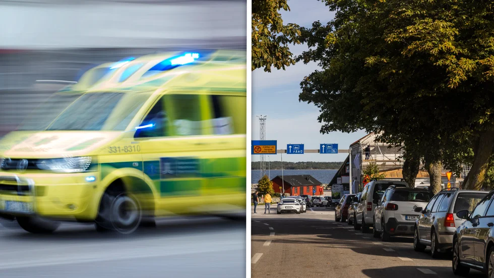 En person har förts till sjukhus efter en olycka i Fårösund, i kön till Fåröfärjan.