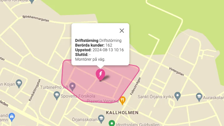 Boende i Skelleftehamn påverkas av strömavbrottet.