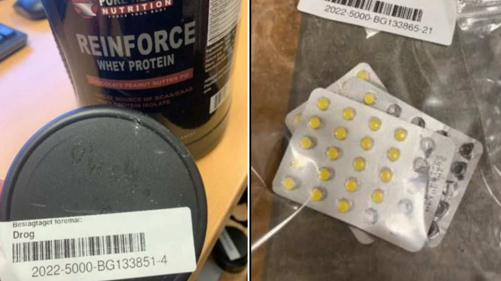 Några av beslagen som polisen gjorde i lägenheten.