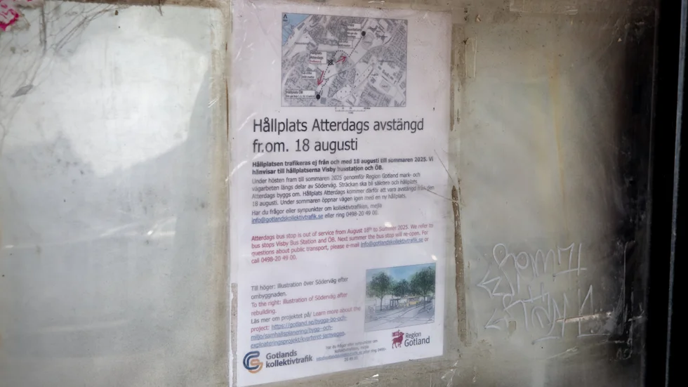 Arbetet längs Söderväg är planerat att starta i början av september, men redan nu är busshållplatserna vid Ica Atterdags avstängda.