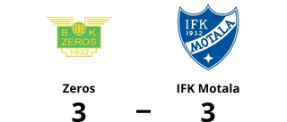 Toppmöte slutade i kryss mellan Zeros och IFK Motala