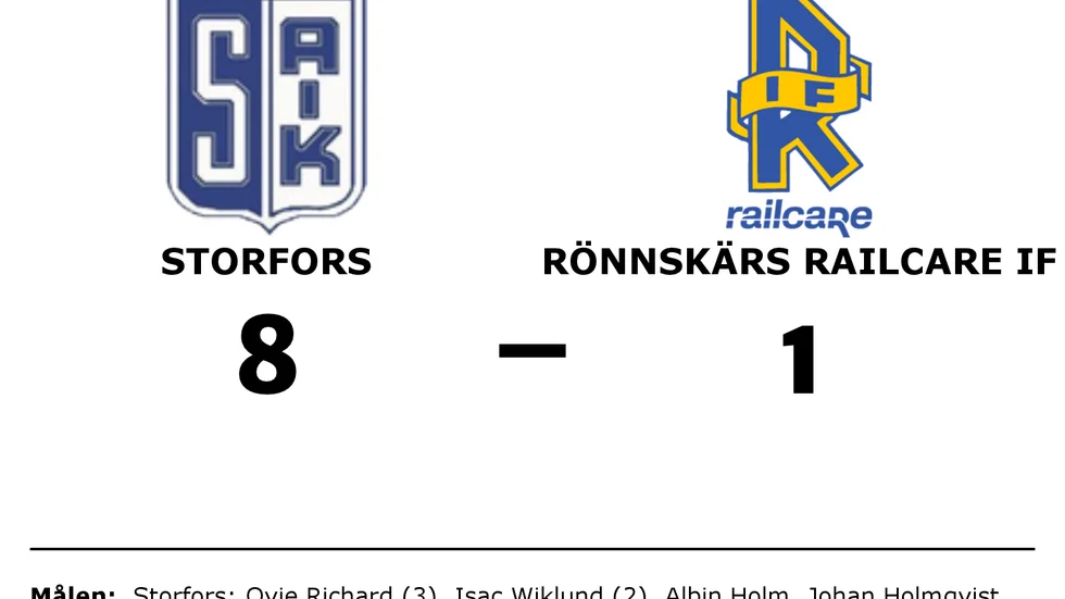 Storfors vann mot Rönnskärs Railcare IF