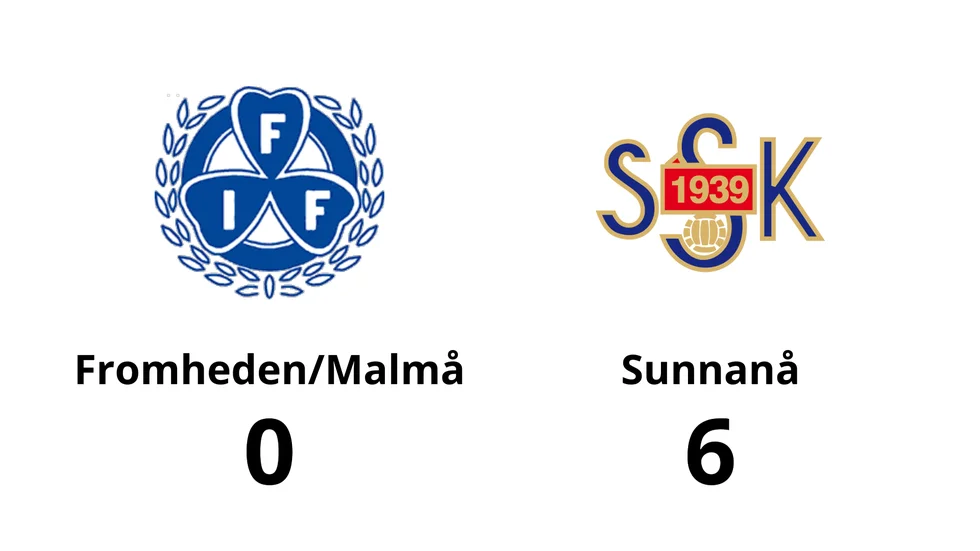 Fromheden/Malmå förlorade mot Sunnanå SK 2