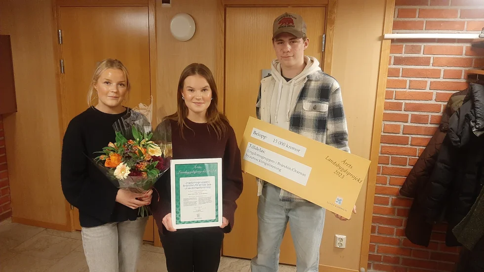 Några från Brändön-Örarnas ungdomsgrupp, från vänster Alise Öberg, Alma Öberg och Edward Wikström.