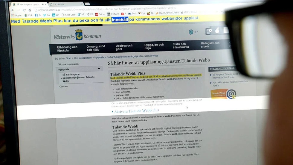 Upplyst. Talande webb är ett av verktygen som används för att underlätta läsandet på kommunens sajt.