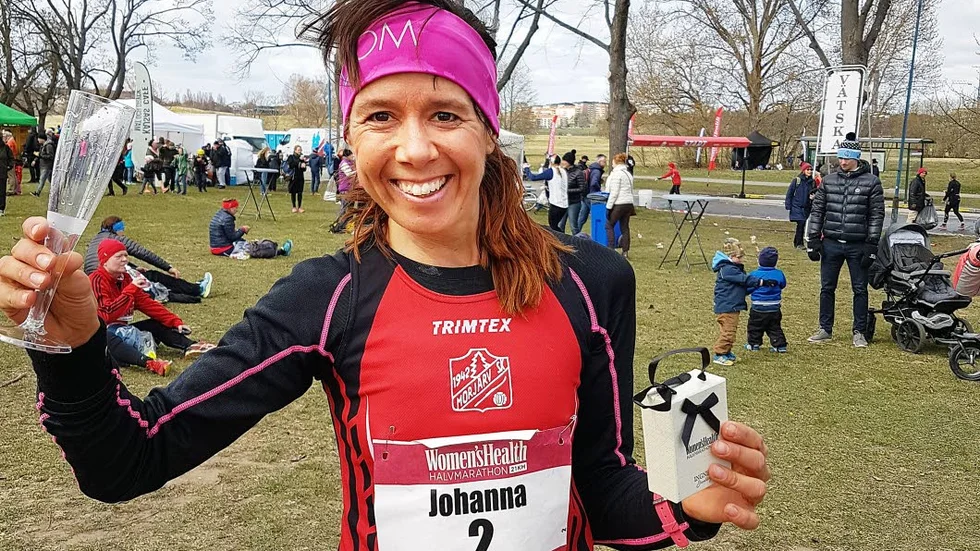 Nöjd. Johanna Nilsson var lite osäker på var hon stod innan loppet, men en tredje plats i Womens health halvmaraton gav henne ett önskat svar.