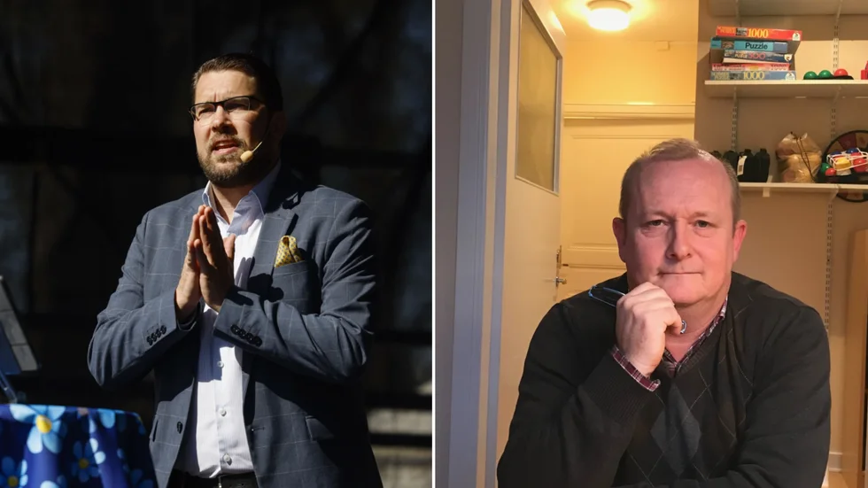 Vår krönikör Jesper Bengtsson skriver om förändringar i Sveriges medielandskap och att Sverigedemokraterna gör sig av med sitt mediebolag, Samtid & Framtid. Dick Erixon (högra bilden) är ansvarig utgivare för Samtid & Framtids Youtube-kanal Riks och sajten Samtiden.