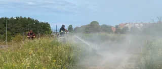 Markbrand vid Ica-butik – Färjeleden stängdes av helt