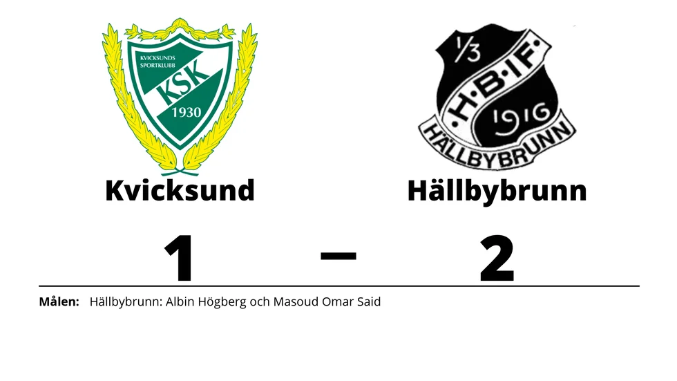 Kvicksunds SK förlorade mot Hällbybrunns IF