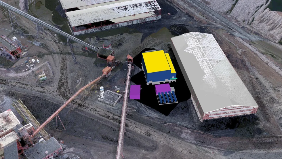 Så här skulle pilotgasanläggningen komma att se ut på LKAB:s industriområde i Kiruna.