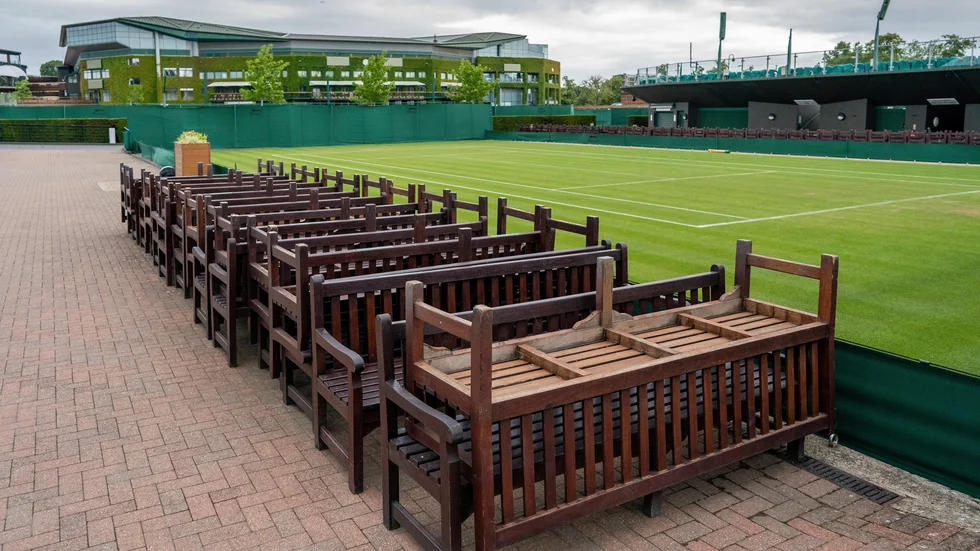 Två hotellrum, och gratis användning av träningsfaciliteter under sommarens grässäsong, kommer att erbjudas varje ukrainsk spelare under Wimbledon. Arkivbild.